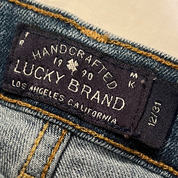 LUCKY BRAND Women Medium Wash SIENNA SLIM BOYFRIEND Jeans Size 12/31 Distressed - Picture 7 of 13